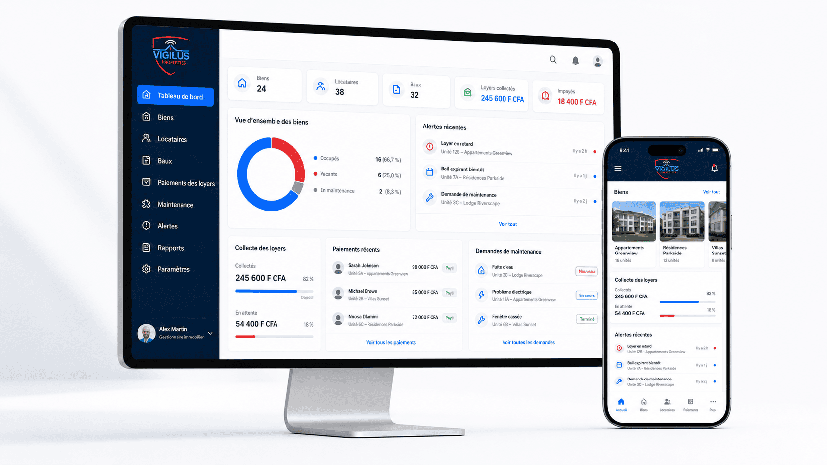 Application Noflay de location - gérance immobilière